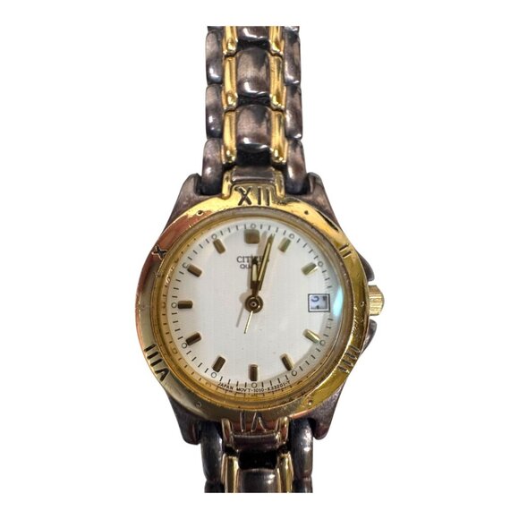 CITIZEN 1010-K09931 CK Two Tone Quartz Analog Ladies Watch NEEDS BATTERY Vintage - Picture 5 of 8